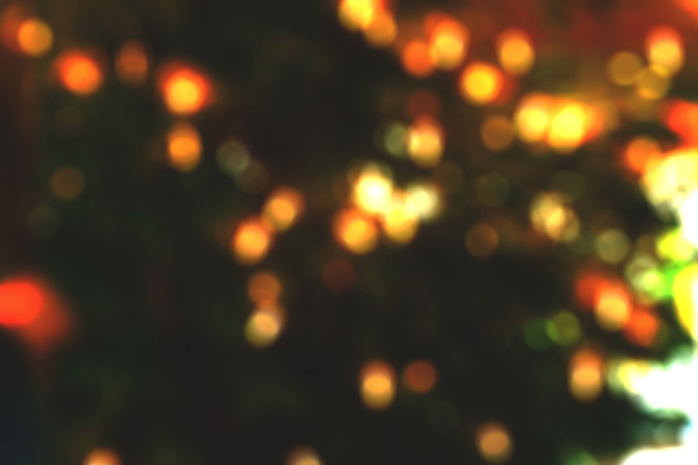 Photo of blurred lights at Christmas.